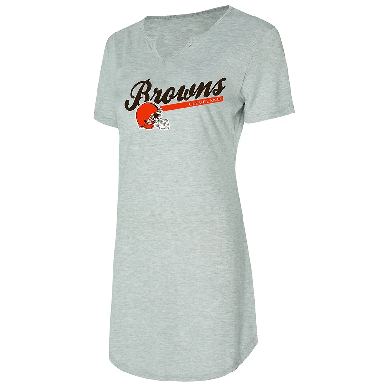 Chemise de nuit en tricot gris pour femme Concepts Sport Cleveland Browns Petition
