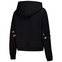 Sweat à capuche court paillettes Cuce Black Cleveland Browns pour femme
