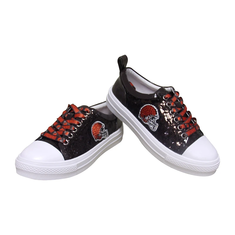 Baskets à paillettes Cuce pour femmes, Cleveland Browns Team marron