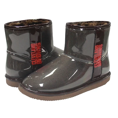 Bottes pour femmes Cuce Brown Cleveland Browns en fausse fourrure de mouton imperméable