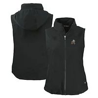 Gilet zippé intégral écologique rétro des Cleveland Browns pour femme Cutter & Buck Black