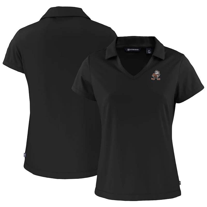 Polo à col en V recyclé Daybreak noir pour femme des Cleveland Browns, Cutter & Buck
