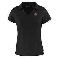 Women's Cutter & Buck  Black Cleveland Browns Throwback Daybreak Eco Recycled V-Neck Polo