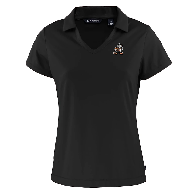 Polo à col en V recyclé Daybreak noir pour femme des Cleveland Browns, Cutter & Buck