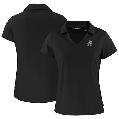 Polo à col en V recyclé Daybreak noir pour femme des Cleveland Browns, Cutter & Buck