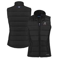 Gilet hybride à fermeture éclair intégrale en softshell recyclé et noir pour femme, Cutter & Buck, Cleveland Browns, Throwback Evoke