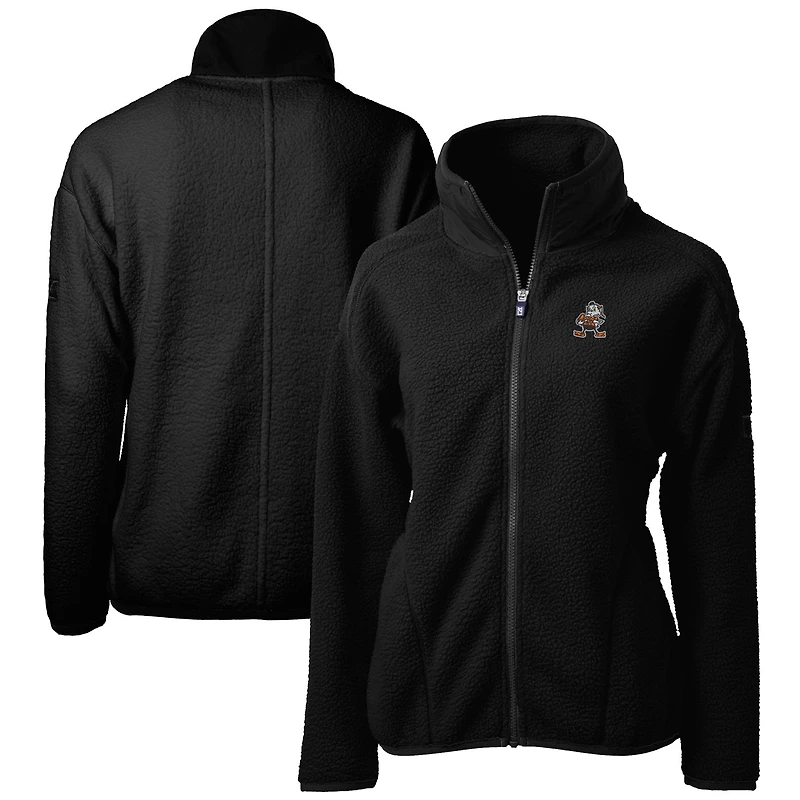 Veste polaire entièrement zippée en sherpa écologique Cascade avec logo rétro des Cleveland Browns pour femme Cutter & Buck