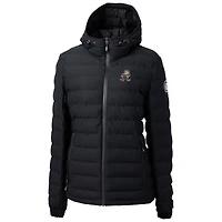 Doudoune zippée intégrale Cutter & Buck pour femme, logo rétro Cleveland Browns, modèle Mission Ridge Repreve, noire.