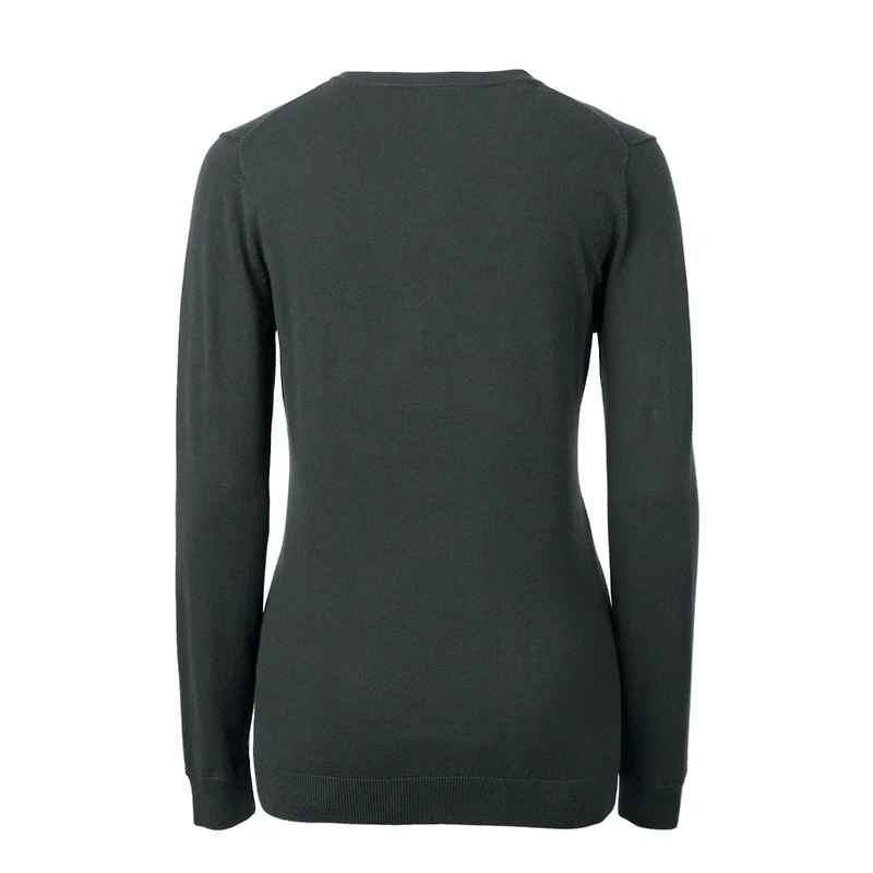 Pull à col en V Lakemont Tri-Blend pour femme, couleur anthracite chiné, avec logo rétro des Cleveland Browns, Cutter & Buck