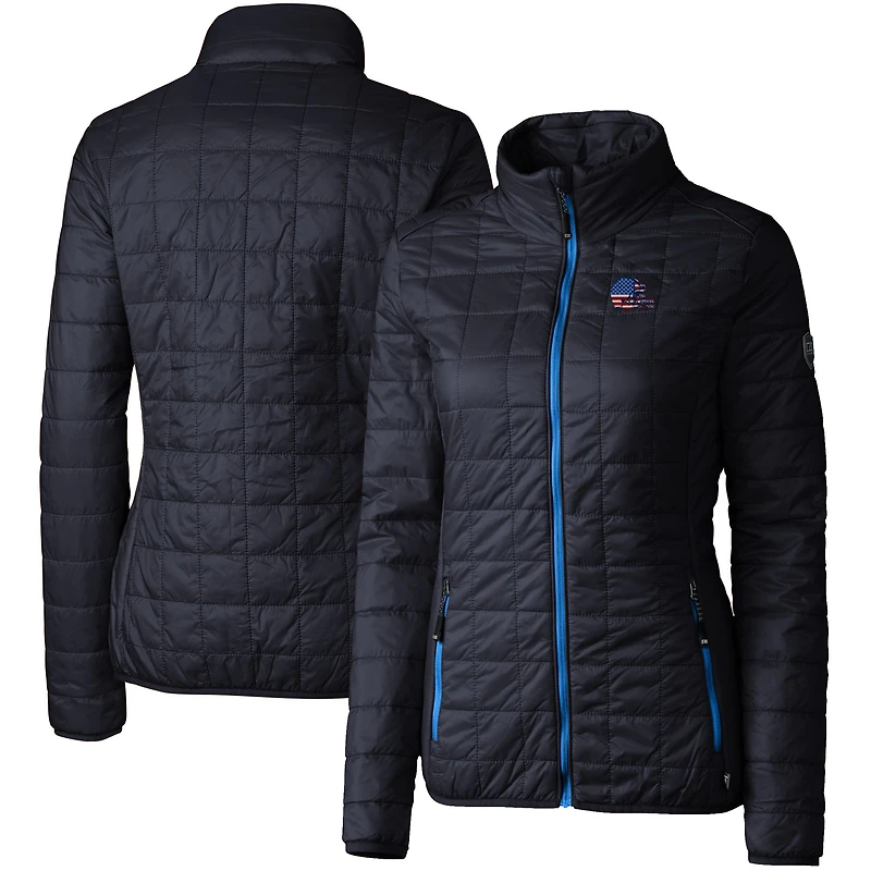 Doudoune zippée Rainier bleu marine pour femme Cutter & Buck des Cleveland Browns