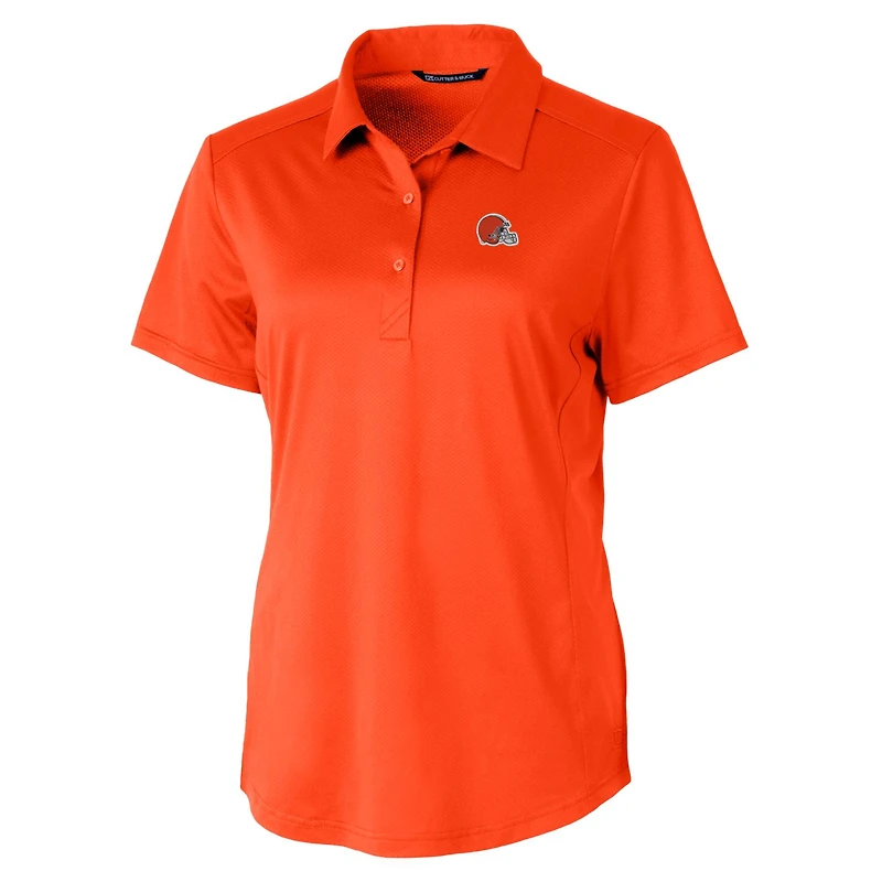 Women's Cutter & Buck Orange Cleveland Browns Prospect Textured Stretch Polo