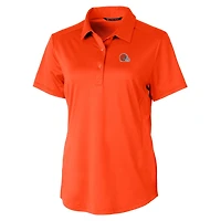 Women's Cutter & Buck Orange Cleveland Browns Prospect Textured Stretch Polo