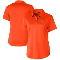 Women's Cutter & Buck Orange Cleveland Browns Prospect Textured Stretch Polo