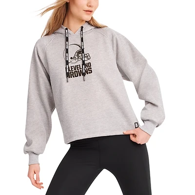 Sweat à capuche raglan DKNY Sport pour femmes, gris chin