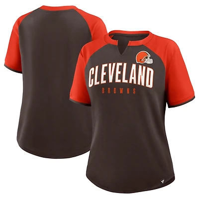 T-shirt Fanatics marron/orange pour femme, avantage en hauteur, Cleveland Browns