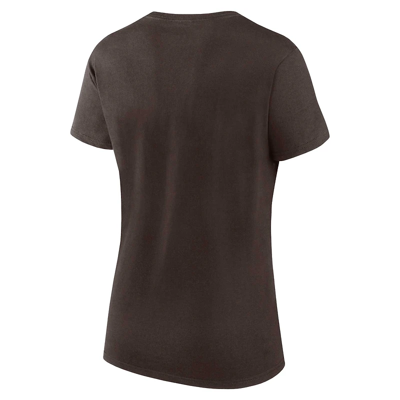Base fondamentale des Cleveland Browns Fanatics marron pour femmes - T-shirt