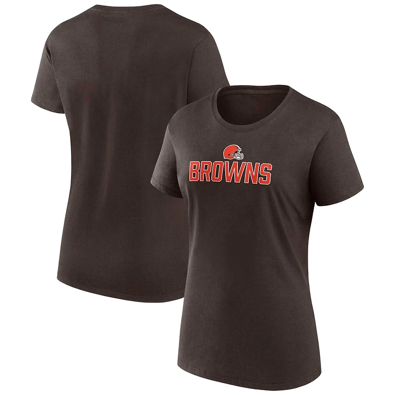 Base fondamentale des Cleveland Browns Fanatics marron pour femmes - T-shirt