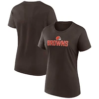 Base fondamentale des Cleveland Browns Fanatics marron pour femmes - T-shirt