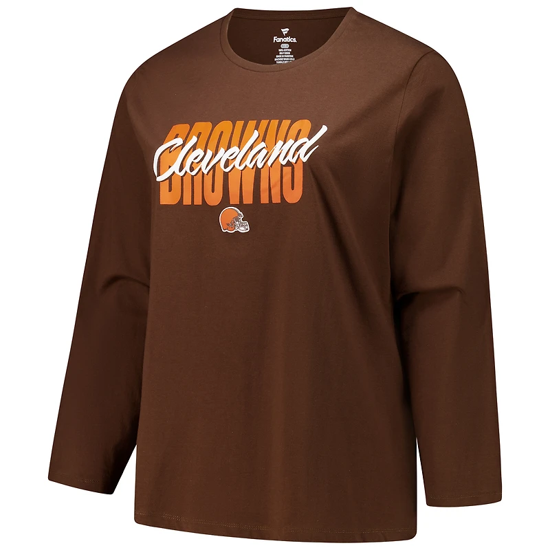 Women's Fanatics Brown Cleveland Browns Long Sleeve Scoop Neck T-Shirt