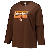 Women's Fanatics Brown Cleveland Browns Long Sleeve Scoop Neck T-Shirt