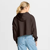 Sweat à capuche court oversize marron Cleveland Browns pour femme (Fanatics)
