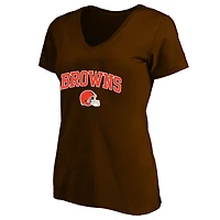 T-shirt à col en V pour femme, grande taille, logo Cleveland Browns, de la marque Fanatics Brown.
