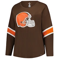 T-shirt Fanatics Brown pour femme, grande taille, manches 3/4, col rond, Redzone, Cleveland Browns