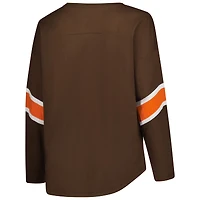 Women's Fanatics Brown Cleveland Browns Plus Redzone 3/4-Sleeve Scoop Neck T-Shirt