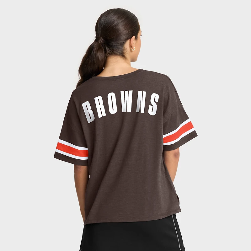 T-shirt Fanatics Brown pour femme, motif Redzone Curl Route des Cleveland Browns