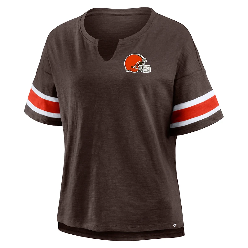 Women's Fanatics Brown Cleveland Browns Redzone Curl Route T-Shirt