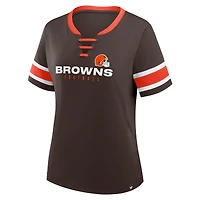 T-shirt à lacets Fanatics Brown pour femme, Redzone Draw Play Athena, Cleveland Browns