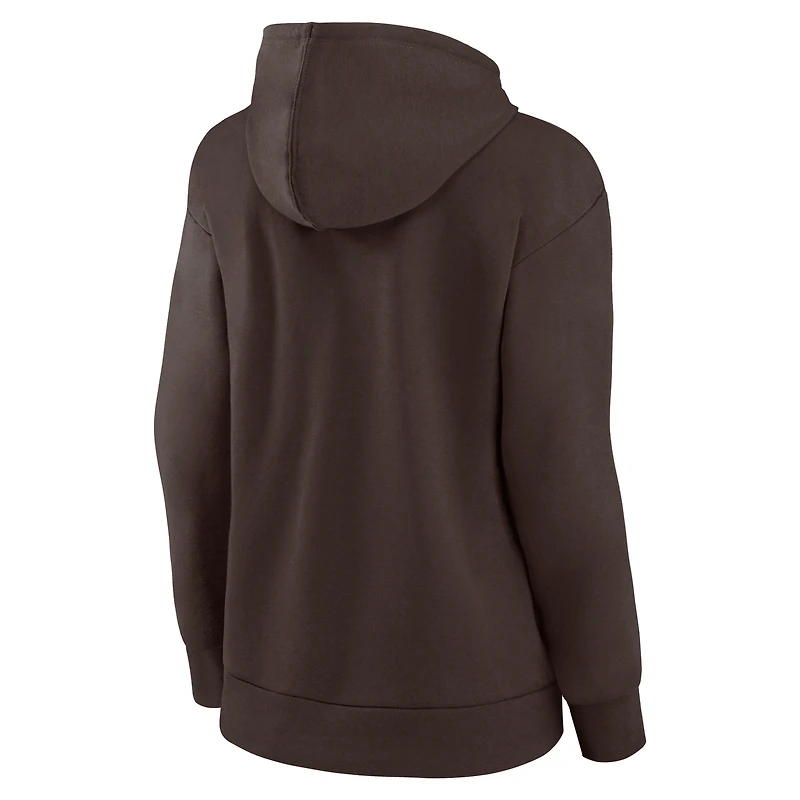 Women's Fanatics Brown Cleveland Browns Victory Script Pullover Hoodie