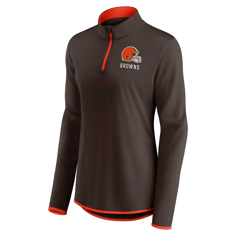 Haut à quart de zip pour femmes Fanatics Brown Cleveland Browns Worth the Drive