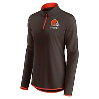 Haut à quart de zip pour femmes Fanatics Brown Cleveland Browns Worth the Drive