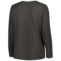 Women's Fanatics Charcoal Cleveland Browns Plus Primary Logo Long Sleeve T-Shirt