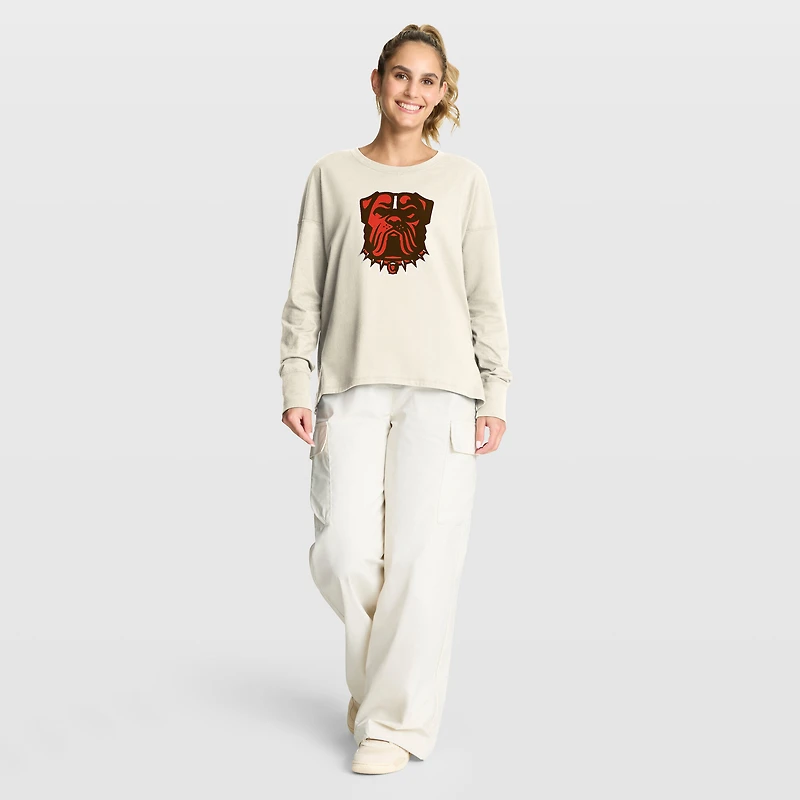 T-shirt à manches longues pour femme Fanatics Cream Cleveland Browns Dove Legacy