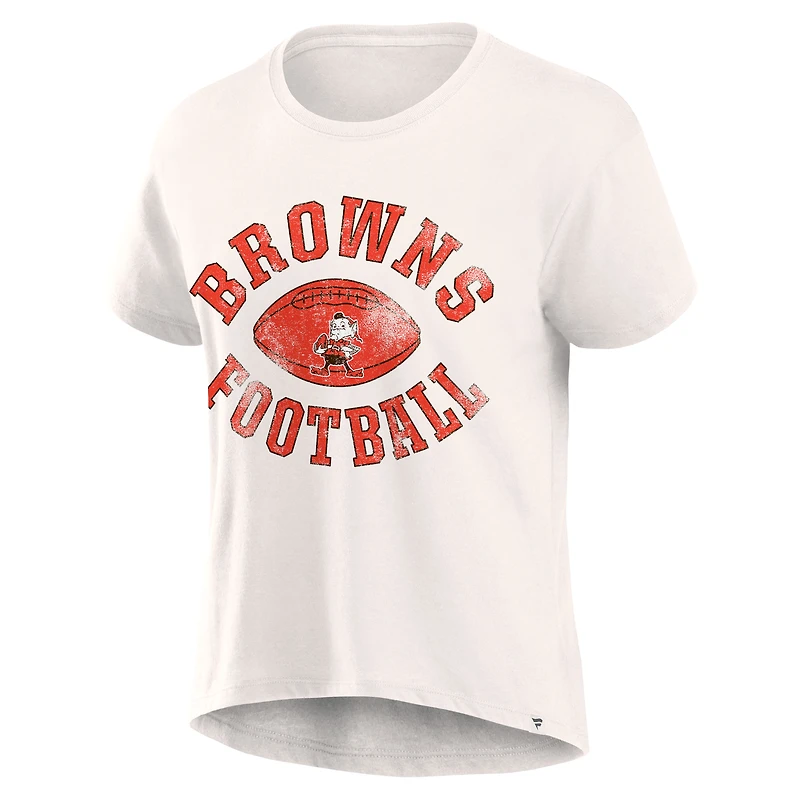 Women's Fanatics Cream Cleveland Browns Football Home Fashion T-Shirt