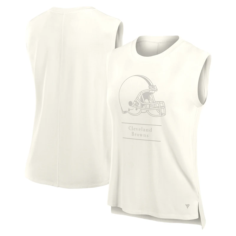 Women's Fanatics Cream Cleveland Browns Studio Embrace Tank Top