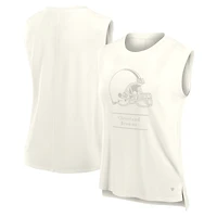 Women's Fanatics Cream Cleveland Browns Studio Embrace Tank Top