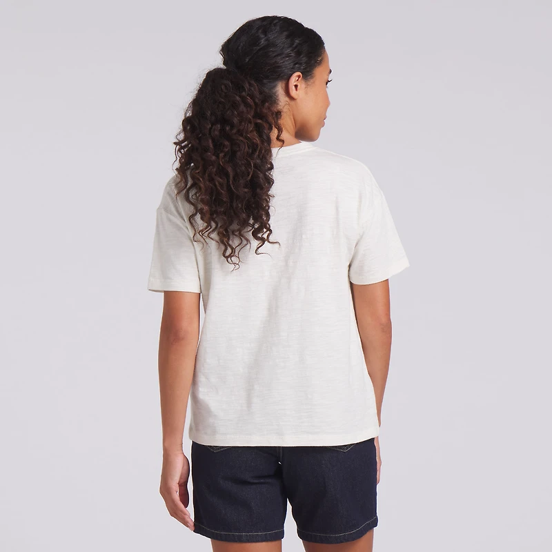 T-shirt boxy flammé Fanatics crème pour femme des Cleveland Browns, motif Trick Play