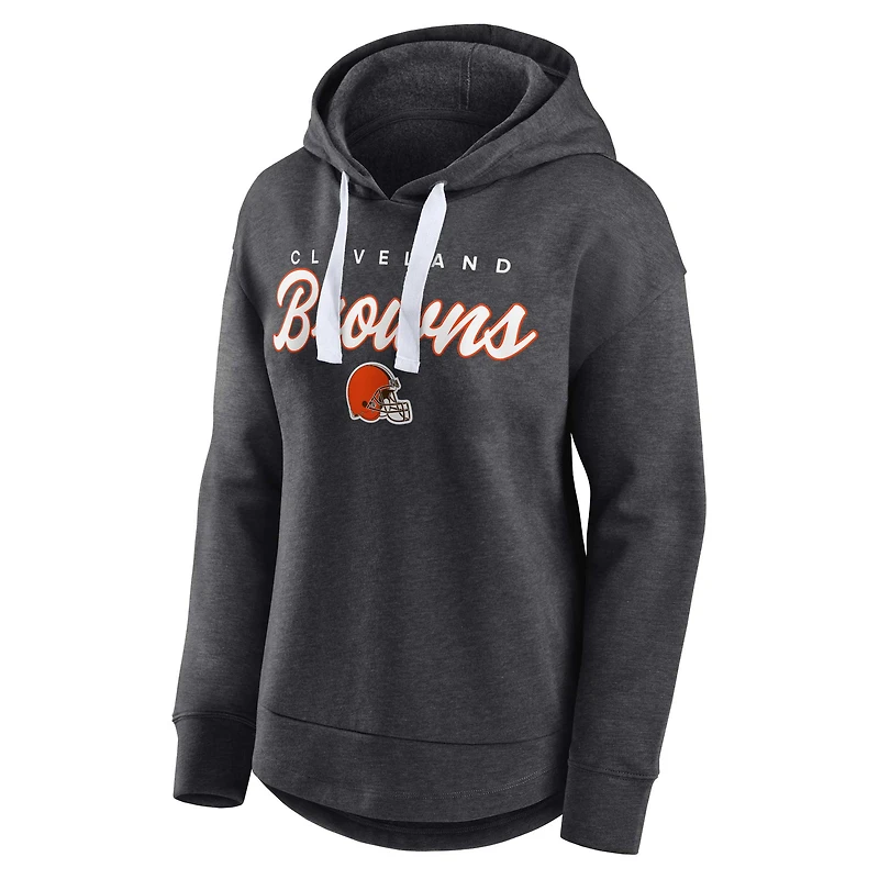 Fanatics Heather Charcoal pour femmes Cleveland Browns Set To Fly - Chandail à capuchon