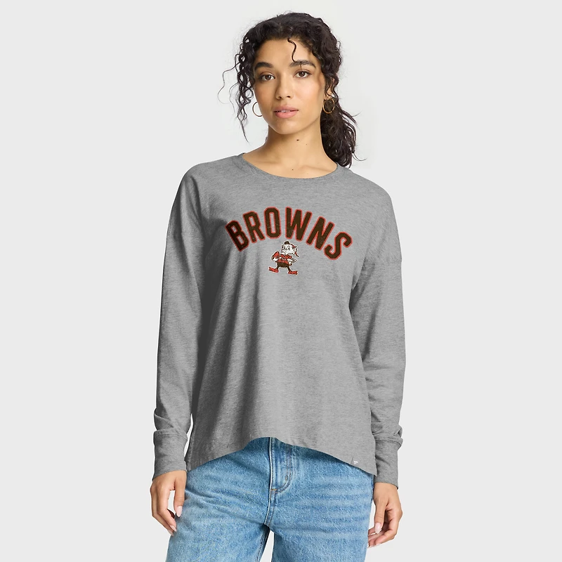 Women's Fanatics Heather Gray Cleveland Browns Hometown Legacy Long Sleeve T-Shirt