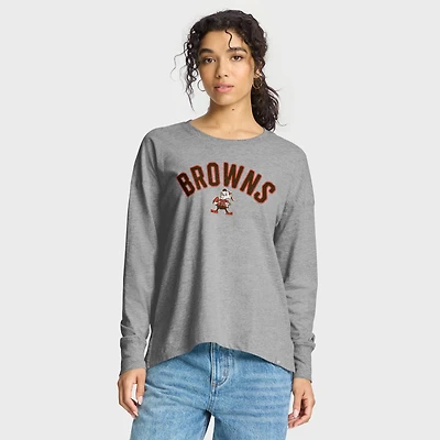 Women's Fanatics Heather Gray Cleveland Browns Hometown Legacy Long Sleeve T-Shirt