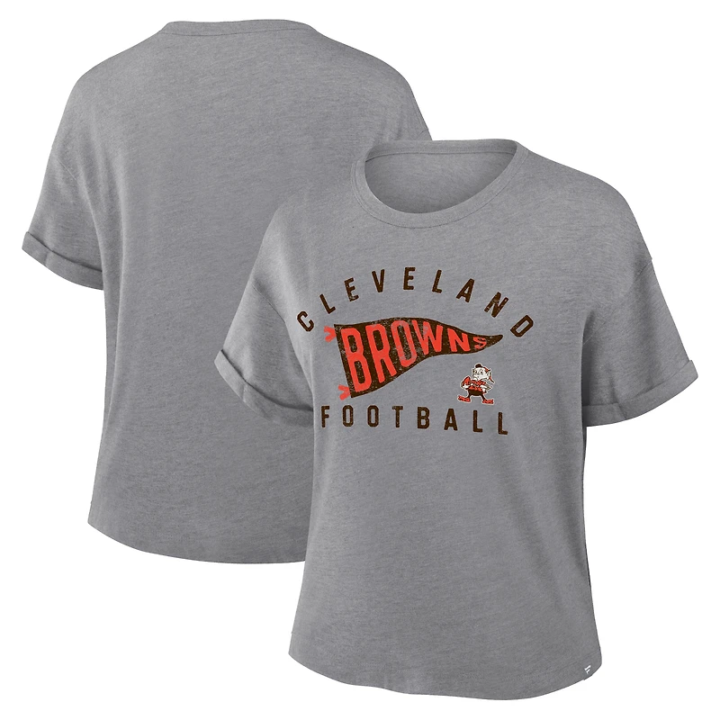 T-shirt boxy tri-blend hommage fanatiques gris chiné des Cleveland Browns