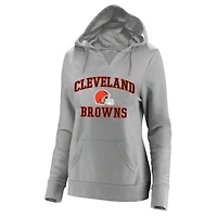 Women's Fanatics Heather Gray Cleveland Browns Plus Heart & Soul V-Neck Hoodie