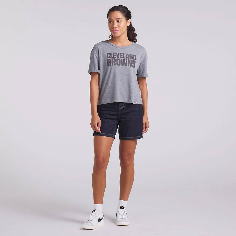 T-shirt boxy tri-blend gris chiné Fanatics pour femme