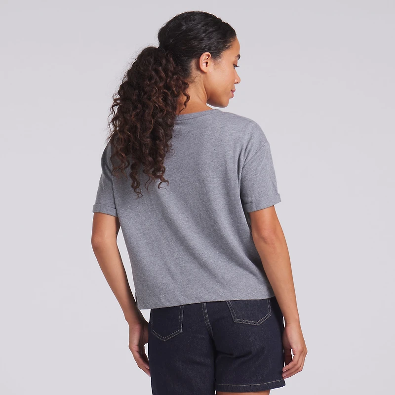 T-shirt boxy tri-blend gris chiné Fanatics pour femme