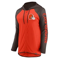 Sweat à capuche zippé orange/marron pour femme Fanatics Cleveland Browns