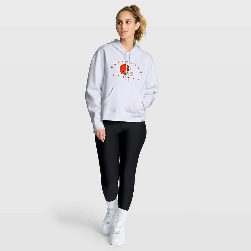 Women's Fanatics White Cleveland Browns Eligible Receiver Legacy Pullover Hoodie