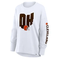 T-shirt à manches longues Fanatics pour femme, blanc